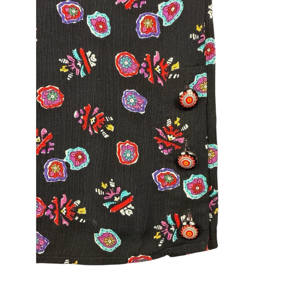 Carol Little Vintage Tunic Artsy Colorful Bright Blouse Top Womens 8 USA 90s - Picture 5 of 12